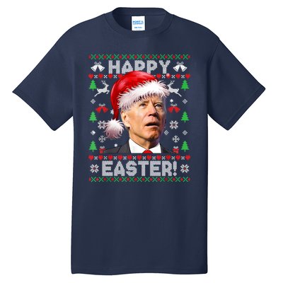 Santa Joe Biden Happy Easter Ugly Christmas Sweater Tall T-Shirt