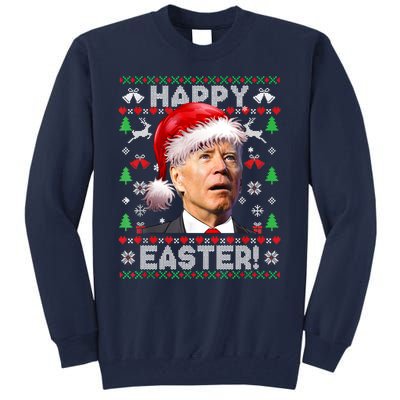 Santa Joe Biden Happy Easter Ugly Christmas Sweater Tall Sweatshirt