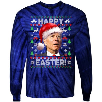 Santa Joe Biden Happy Easter Ugly Christmas Sweater Tie-Dye Long Sleeve Shirt