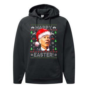 Santa Joe Biden Happy Easter Ugly Christmas Performance Fleece Hoodie