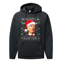 Santa Joe Biden Happy Easter Ugly Christmas Performance Fleece Hoodie