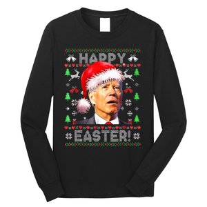 Santa Joe Biden Happy Easter Ugly Christmas Long Sleeve Shirt