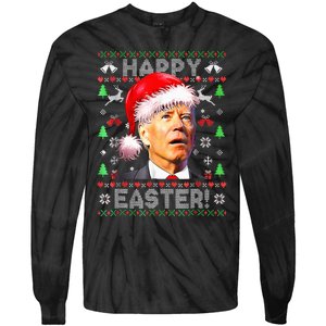 Santa Joe Biden Happy Easter Ugly Christmas Tie-Dye Long Sleeve Shirt