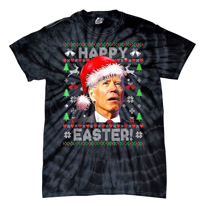 Santa Joe Biden Happy Easter Ugly Christmas Tie-Dye T-Shirt