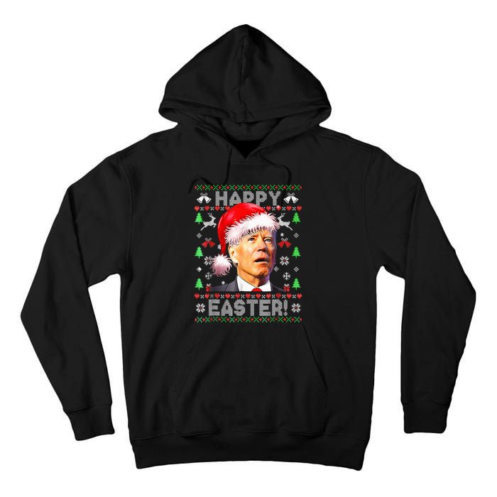 Santa Joe Biden Happy Easter Ugly Christmas Tall Hoodie