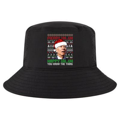 Santa Joe Biden Merry Uh Uh Christmas Ugly Sweater Sweatshirt Cool Comfort Performance Bucket Hat