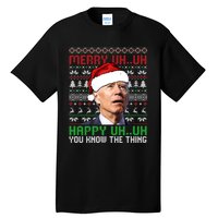 Santa Joe Biden Merry Uh Uh Christmas Ugly Sweater Sweatshirt Tall T-Shirt