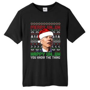 Santa Joe Biden Merry Uh Uh Christmas Ugly Sweater Sweatshirt Tall Fusion ChromaSoft Performance T-Shirt