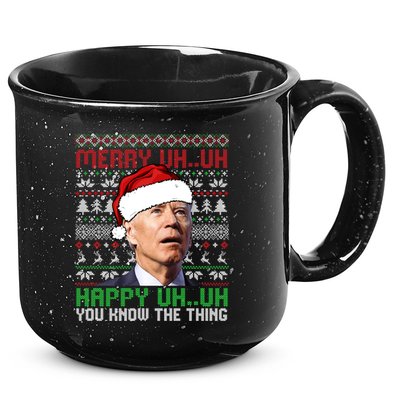 Santa Joe Biden Merry Uh Uh Christmas Ugly Sweater Sweatshirt 15oz Campfire Ceramic Mug