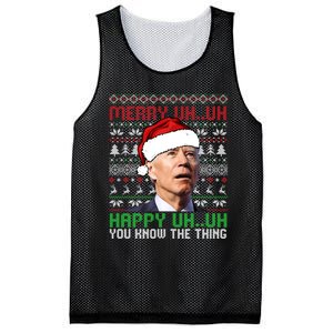 Santa Joe Biden Merry Uh Uh Christmas Ugly Sweater Sweatshirt Mesh Reversible Basketball Jersey Tank