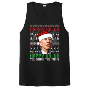 Santa Joe Biden Merry Uh Uh Christmas Ugly Sweater Sweatshirt PosiCharge Competitor Tank