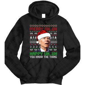 Santa Joe Biden Merry Uh Uh Christmas Ugly Sweater Sweatshirt Tie Dye Hoodie