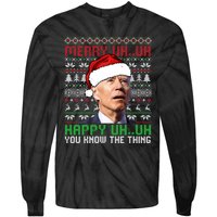 Santa Joe Biden Merry Uh Uh Christmas Ugly Sweater Sweatshirt Tie-Dye Long Sleeve Shirt