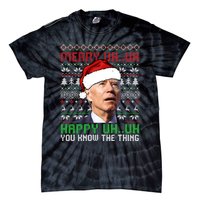 Santa Joe Biden Merry Uh Uh Christmas Ugly Sweater Sweatshirt Tie-Dye T-Shirt