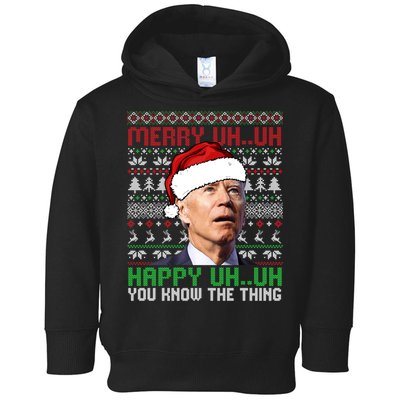 Santa Joe Biden Merry Uh Uh Christmas Ugly Sweater Sweatshirt Toddler Hoodie