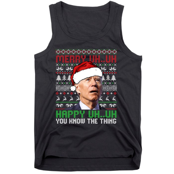 Santa Joe Biden Merry Uh Uh Christmas Ugly Sweater Sweatshirt Tank Top