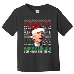 Santa Joe Biden Merry Uh Uh Christmas Ugly Sweater Sweatshirt Toddler T-Shirt