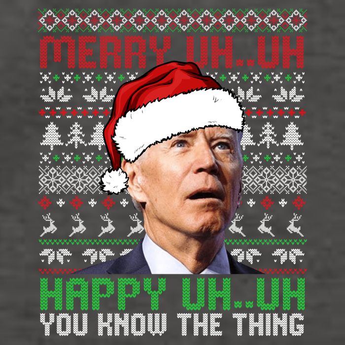 Santa Joe Biden Merry Uh Uh Christmas Ugly Sweater Sweatshirt Vector Backpack