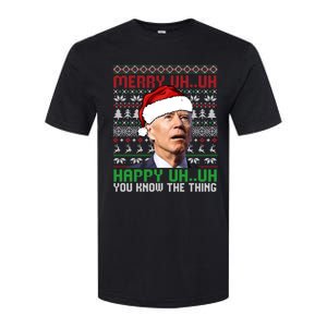 Santa Joe Biden Merry Uh Uh Christmas Ugly Sweater Sweatshirt Softstyle CVC T-Shirt