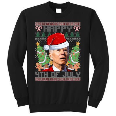 Santa Joe Biden Happy 4th Of July Ugly Christmas Sweaters  Sweatshirt