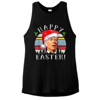 Santa Joe Biden Happy Easter Ugly Christmas Ladies PosiCharge Tri-Blend Wicking Tank