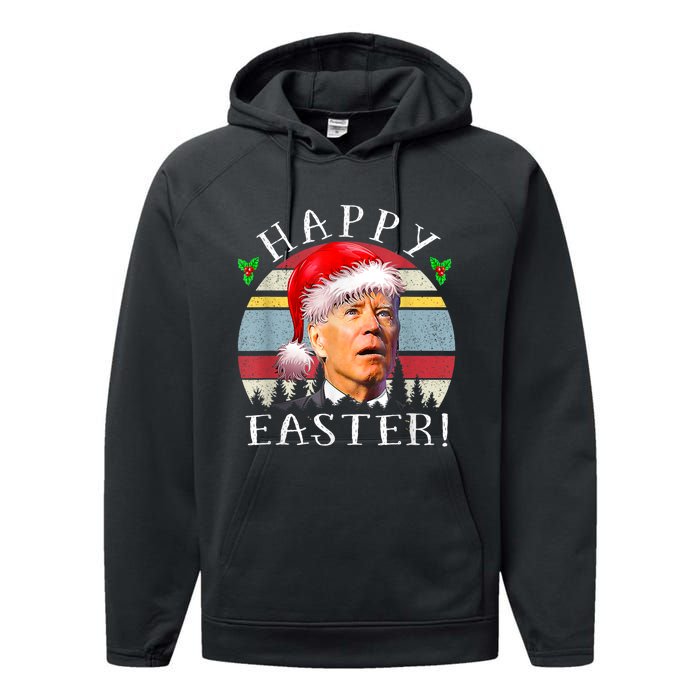 Santa Joe Biden Happy Easter Ugly Christmas Performance Fleece Hoodie