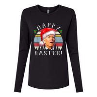 Santa Joe Biden Happy Easter Ugly Christmas Womens Cotton Relaxed Long Sleeve T-Shirt