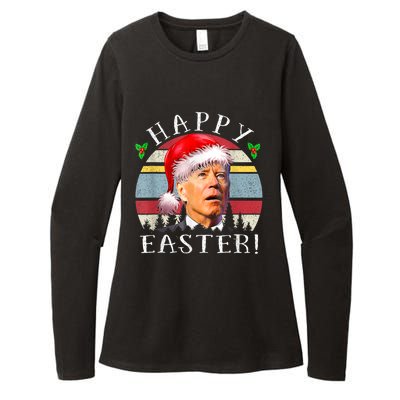 Santa Joe Biden Happy Easter Ugly Christmas Womens CVC Long Sleeve Shirt