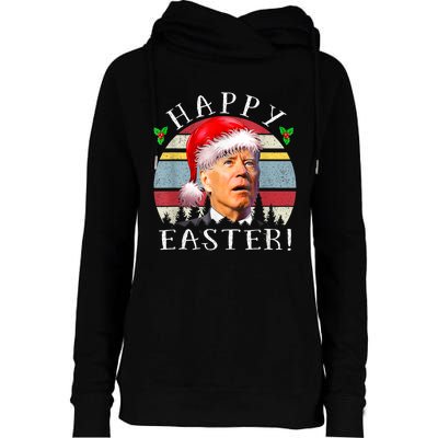 Santa Joe Biden Happy Easter Ugly Christmas Womens Funnel Neck Pullover Hood