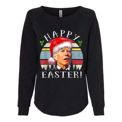 Santa Joe Biden Happy Easter Ugly Christmas Womens California Wash Sweatshirt