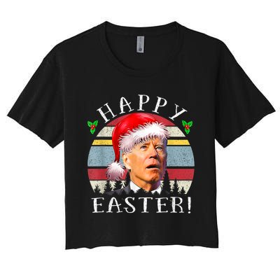 Santa Joe Biden Happy Easter Ugly Christmas Women's Crop Top Tee