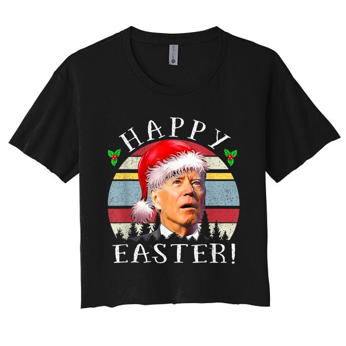 Santa Joe Biden Happy Easter Ugly Christmas Women's Crop Top Tee