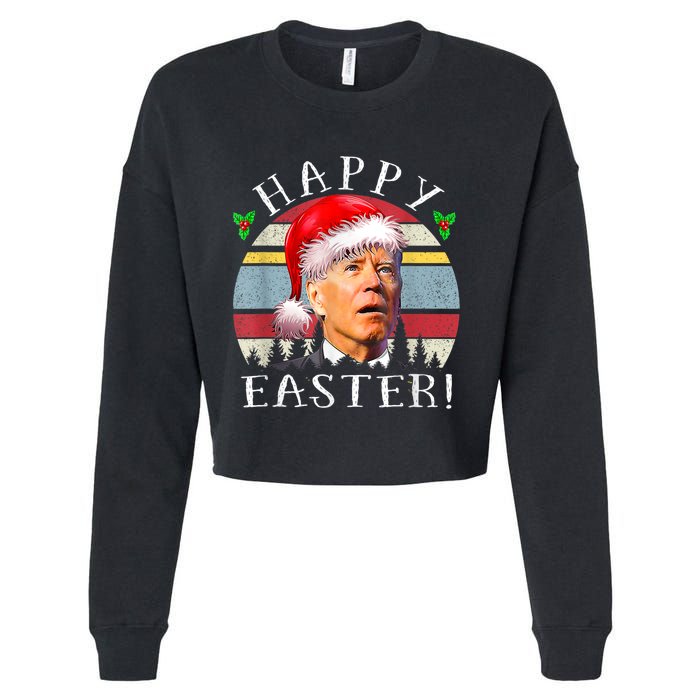 Santa Joe Biden Happy Easter Ugly Christmas Cropped Pullover Crew