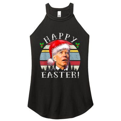 Santa Joe Biden Happy Easter Ugly Christmas Women's Perfect Tri Rocker Tank