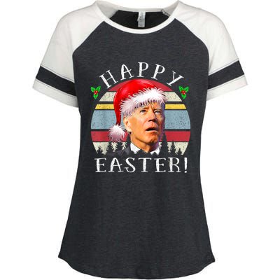 Santa Joe Biden Happy Easter Ugly Christmas Enza Ladies Jersey Colorblock Tee