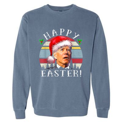 Santa Joe Biden Happy Easter Ugly Christmas Garment-Dyed Sweatshirt