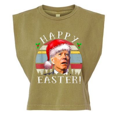 Santa Joe Biden Happy Easter Ugly Christmas Garment-Dyed Women's Muscle Tee