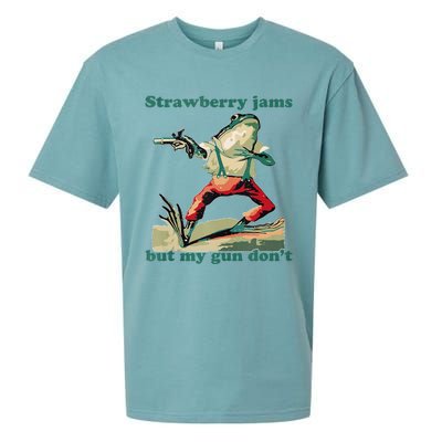 Strawberry Jams But My Gun Dont Silly Frog Sueded Cloud Jersey T-Shirt