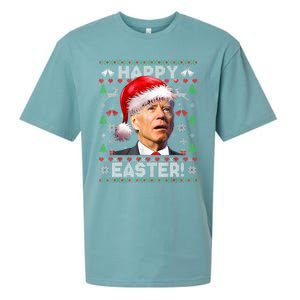 Santa Joe Biden Happy Easter Ugly Christmas Sweater TShirt Sueded Cloud Jersey T-Shirt