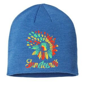 Sunflower Juneteenth Black History Freedom Independence Day Gift Sustainable Beanie