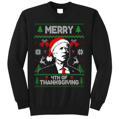 Santa Joe Biden Merry Thanksgiving Ugly Christmas Sweater Sweatshirt Sweatshirt