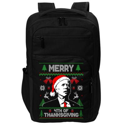 Santa Joe Biden Merry Thanksgiving Ugly Christmas Sweater Sweatshirt Impact Tech Backpack