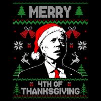 Santa Joe Biden Merry Thanksgiving Ugly Christmas Sweater Sweatshirt Button