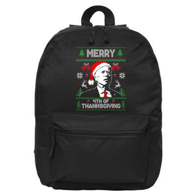 Santa Joe Biden Merry Thanksgiving Ugly Christmas Sweater Sweatshirt 16 in Basic Backpack
