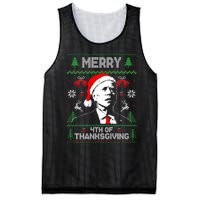 Santa Joe Biden Merry Thanksgiving Ugly Christmas Sweater Sweatshirt Mesh Reversible Basketball Jersey Tank