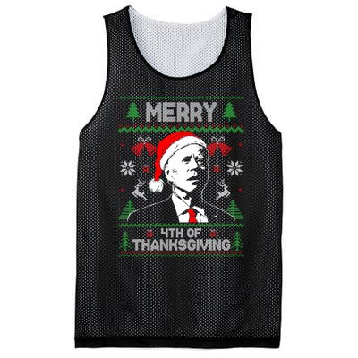 Santa Joe Biden Merry Thanksgiving Ugly Christmas Sweater Sweatshirt Mesh Reversible Basketball Jersey Tank