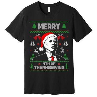 Santa Joe Biden Merry Thanksgiving Ugly Christmas Sweater Sweatshirt Premium T-Shirt