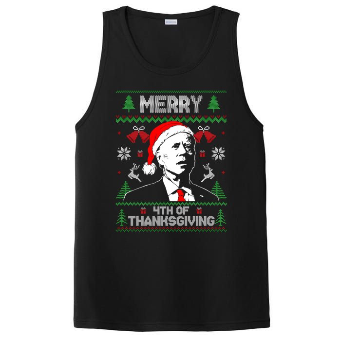 Santa Joe Biden Merry Thanksgiving Ugly Christmas Sweater Sweatshirt PosiCharge Competitor Tank