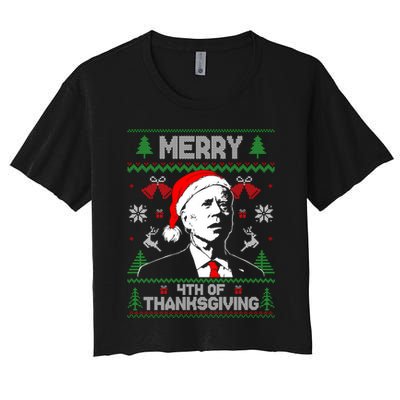 Santa Joe Biden Merry Thanksgiving Ugly Christmas Sweater Sweatshirt Crop Top