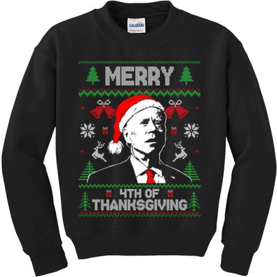Santa Joe Biden Merry Thanksgiving Ugly Christmas Sweater Sweatshirt Kids Sweatshirt